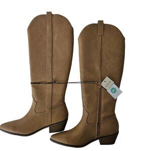 Universal Thread Womens Memory Foam Knee-High Boots Size 8.5 Light Brown Western